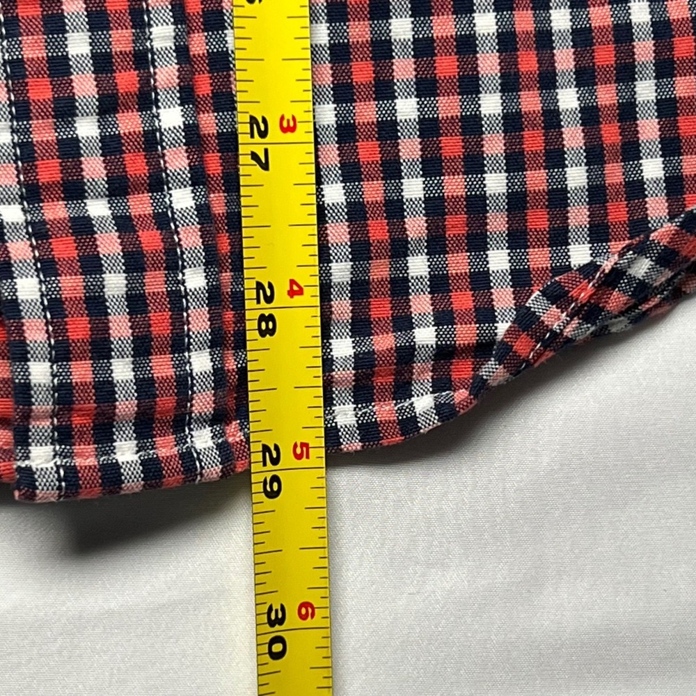 Retro Abercrombie Fitch Men M Red Navy White Gingham Plaid Button Cotton Y2K - Picture 8 of 8
